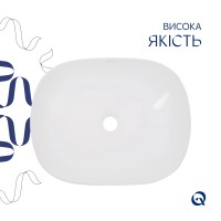 Комплект Qtap Aquarius: Раковина накладна прамокутна 470x380x120 мм White + Донний клапан PU02 QTAP фото 3