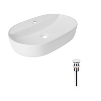 Комплект Qtap Scorpio: Раковина накладна овальна 600х400х120 мм White + Донний клапан PU02 QTAP
