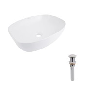 Комплект Qtap Cardinal: Раковина накладна 500×380×140 мм, White, овальна + Донний клапан Pop-up PU02 QTAP
