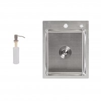 Мийка для кухні інтегрована Handmade H4050 (LDH4050BRU39258) Brushed Steel 3,0/1,0 мм Lidz
