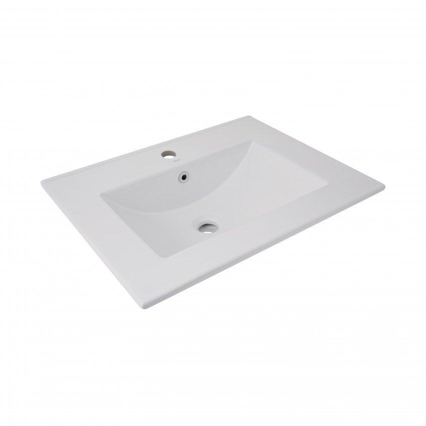 Раковина врізна меблева Albatross 620х460х180 мм, White, прямокутна, без донного клапана QT01113060CW1 Qtap QTAP