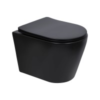 Унітаз підвісний Scorpio Ultra Quiet 520x365x365 мм, Matt Black, з сидінням Slim Duroplast/ Soft-close/ Quick Release QT14332380AMB Qtap