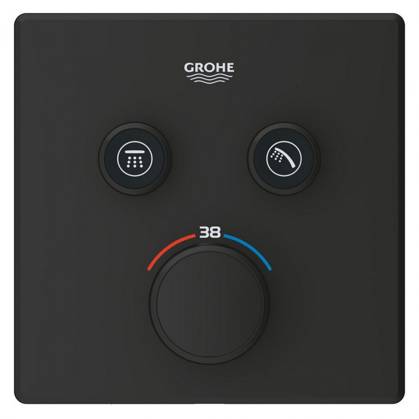 102166KF00 Grohtherm SmartControl Зовнішня частина термостату прихованого монтажу, 2 споживачі, чорний матовий (1 сорт) GROHE фото 3