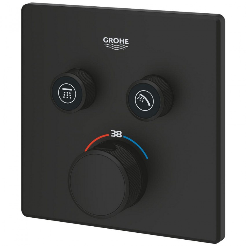 102166KF00 Grohtherm SmartControl Зовнішня частина термостату прихованого монтажу, 2 споживачі, чорний матовий (1 сорт) GROHE фото 4