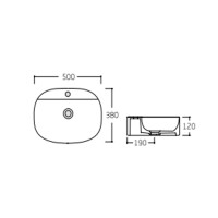 Раковина накладна Scorpio 500x380x120 мм, Matt Black, овальна, без донного клапана QT146533MB Qtap QTAP фото 1