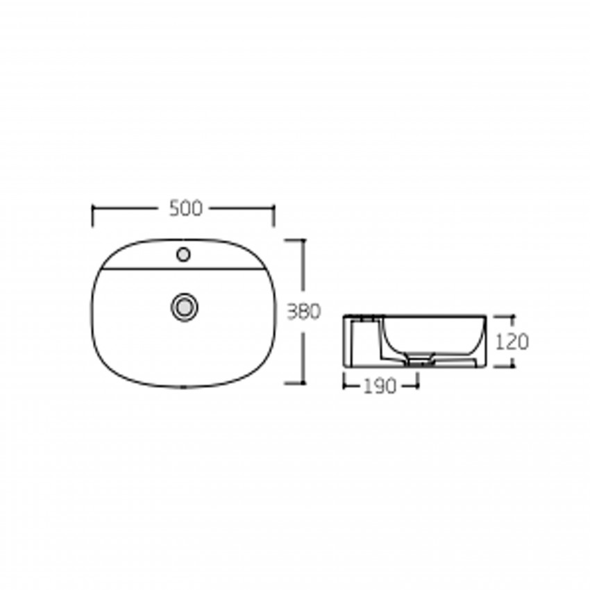 Раковина накладна Scorpio 500x380x120 мм, Matt Black, овальна, без донного клапана QT146533MB Qtap QTAP фото 1