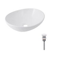 Комплект Qtap Dove: Раковина накладна овальна 415x340x140 мм White + Донний клапан PU02 QTAP