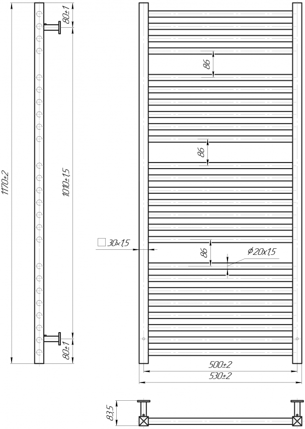 INOX Гера-Люкс 1170х530/500 MARIO