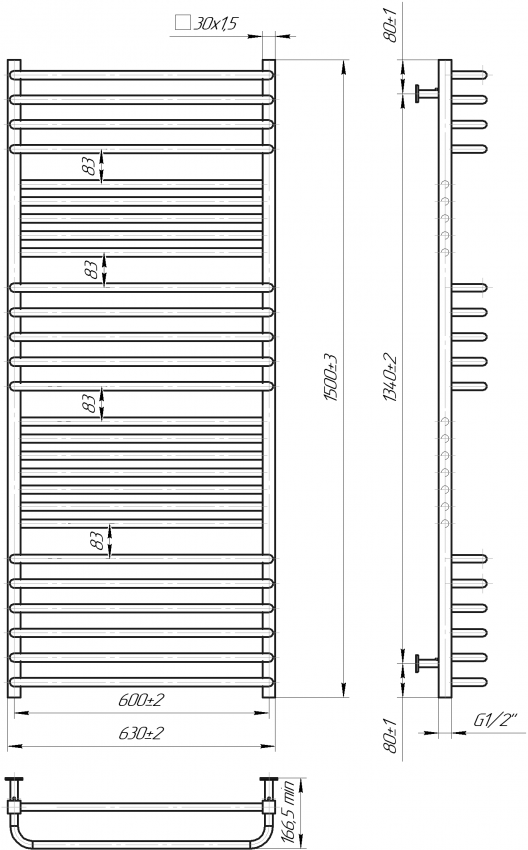 INOX Гера-Люкс 1500х630/600 MARIO