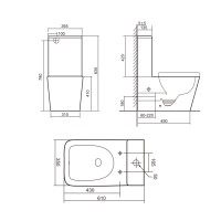 Унітаз підлоговий Tern Ultra Quiet 610x365x825 мм, White, з сидінням Slim Duroplast/ Soft-close/ Quick Release QT17222175AUQ1W Qtap QTAP фото 1