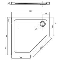 FTR0123 DEVIT PL COMFORT Піддон душовий, п'ятикутн., 90х90, з сифоном (1 сорт) DEVIT PL фото 1
