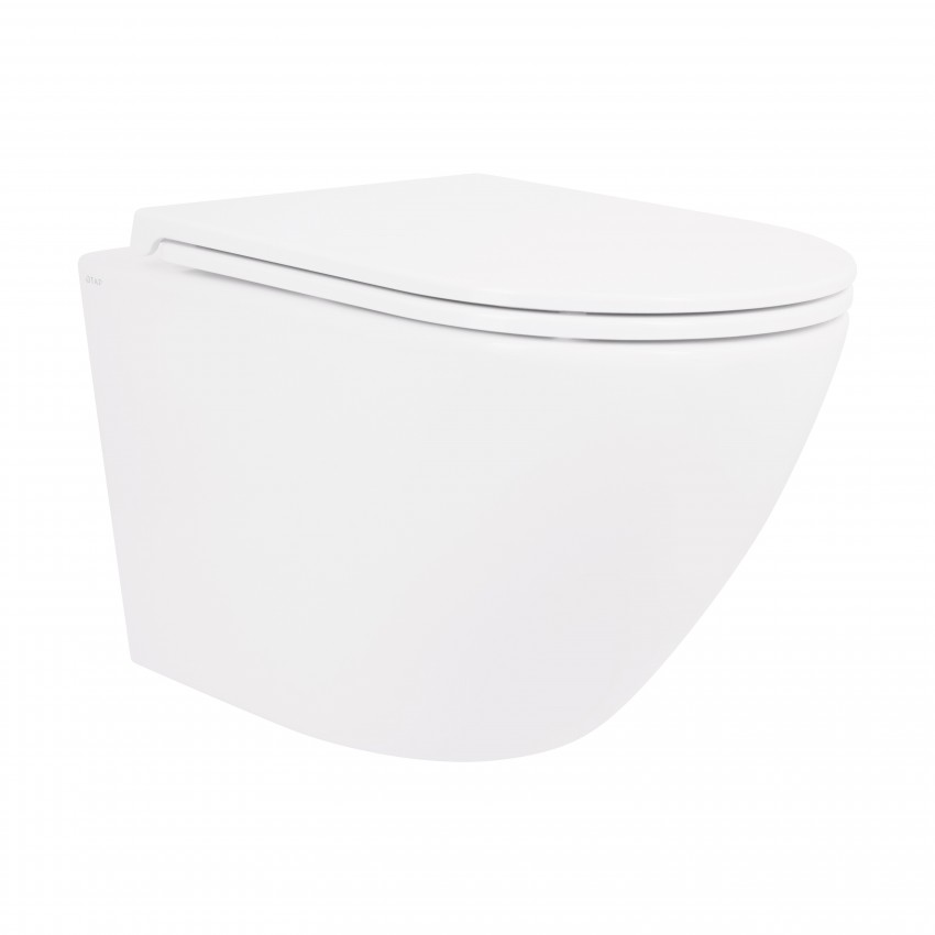 Унітаз підвісний Robin Rimless 490x370x360 мм, White, з сидінням Slim Duroplast/ Soft-close/ Quick Release QT1333046ENRW Qtap QTAP