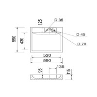 Раковина на пральну машину Arvin 595x595x115 мм, White, квадратна, без донного клапана QTARV2365WHI48575 Qtap QTAP фото 1