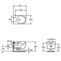 3030140G ART 3.0 Підвісний безобідковий унітаз з кришкою soft-close, Vortex Flush, сірий мат (1 сорт) DEVIT фото 1