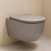 3030140G ART 3.0 Підвісний безобідковий унітаз з кришкою soft-close, Vortex Flush, сірий мат (1 сорт) DEVIT фото 4