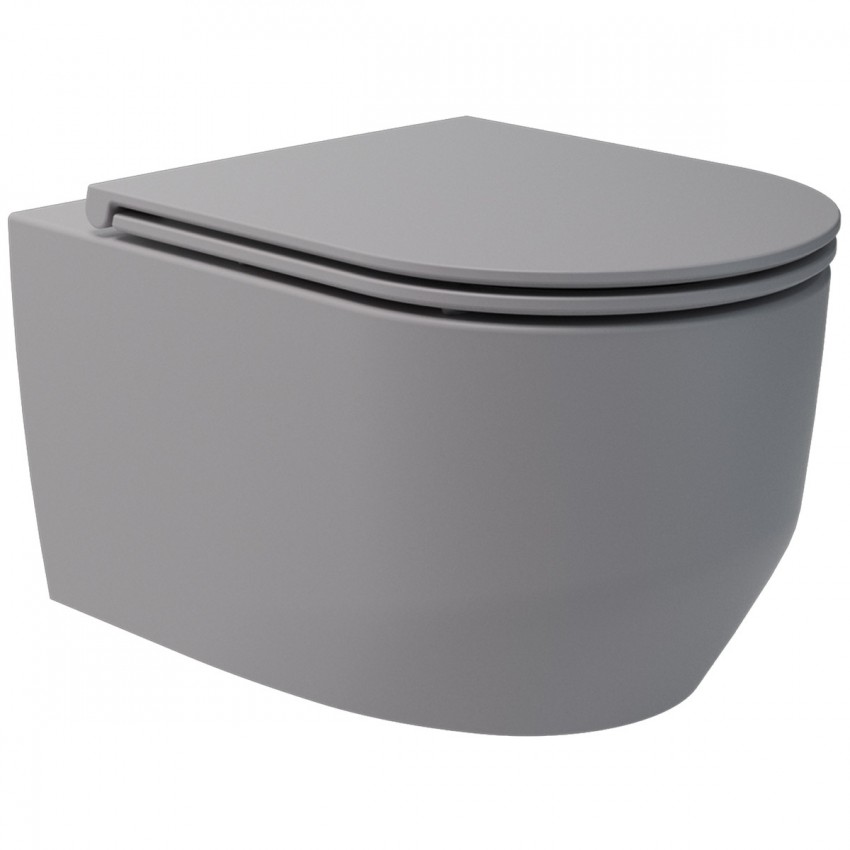 3030140G ART 3.0 Підвісний безобідковий унітаз з кришкою soft-close, Vortex Flush, сірий мат (1 сорт) DEVIT