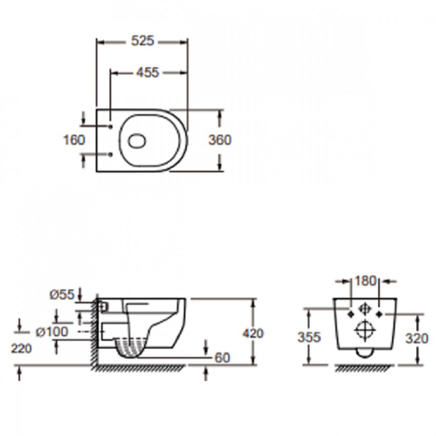 3030140G ART 3.0 Підвісний безобідковий унітаз з кришкою soft-close, Vortex Flush, сірий мат (1 сорт) DEVIT фото 1
