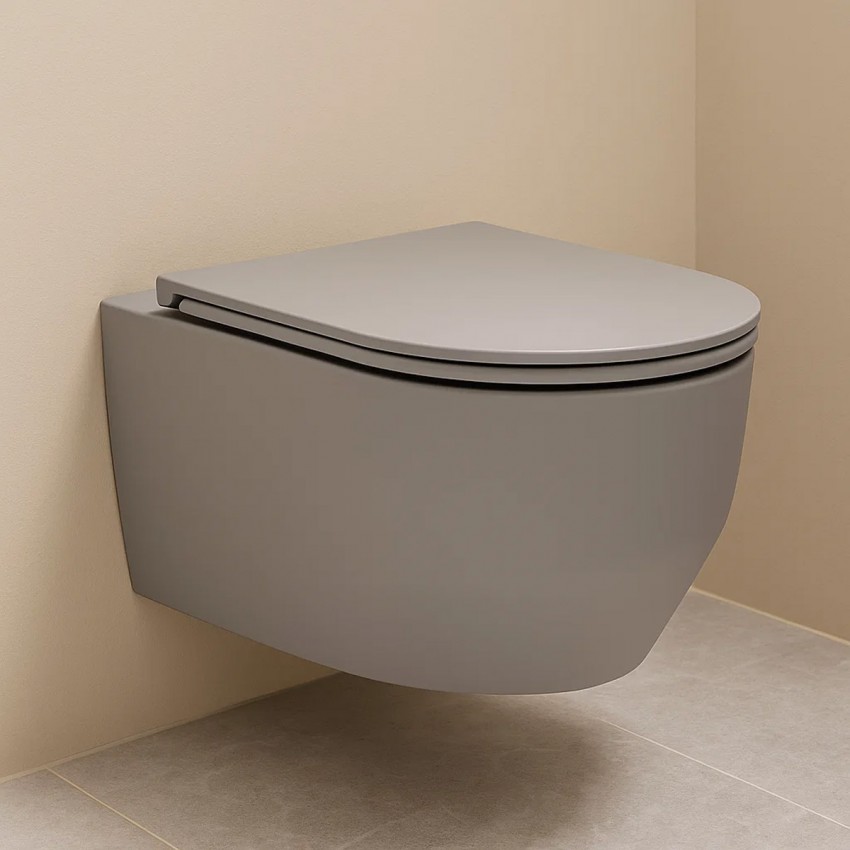 3030140G ART 3.0 Підвісний безобідковий унітаз з кришкою soft-close, Vortex Flush, сірий мат (1 сорт) DEVIT фото 4