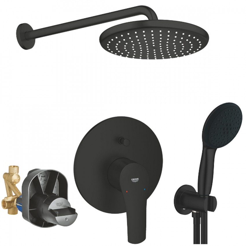 UA26415SC8 Eurosmart OHM набір для комплектації душа, 2 споживачі, чорний матовий (1 сорт) GROHE