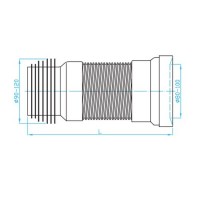 DV24500 Гофра армована для унітазу 275-550 (1 сорт) DEVIT фото 1
