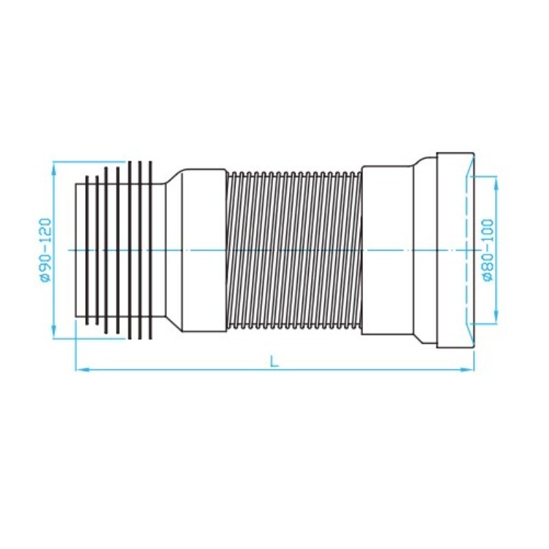 DV24500 Гофра армована для унітазу 275-550 (1 сорт) DEVIT фото 1