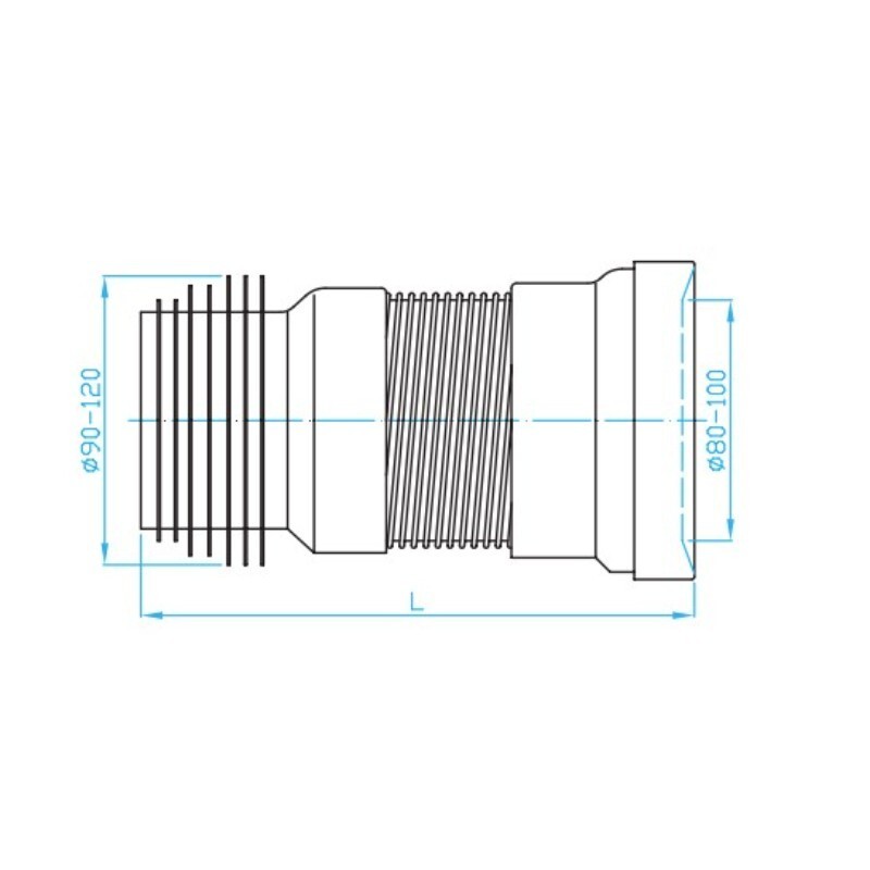 DV20000 Гофра армована для унітазу 210-330 (1 сорт) DEVIT фото 1