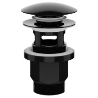 DVVPL04 Пластиковий низький зливний клапан для раковини, click-clack, чорний (1 сорт) DEVIT фото 1