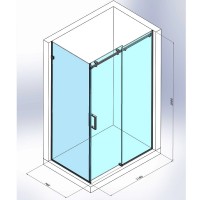 SE2340 ART 3.0 Кабіна душова, прямокутна, розсувна, 1200*800 мм, без піддона, скло прозоре, хром (1 сорт) DEVIT фото 3