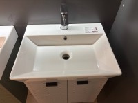 484050G Flow Тумба 50 з умивальником та ручками, сірий матовий (1 сорт) DEVIT фото 3