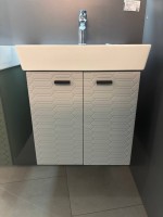 484050G Flow Тумба 50 з умивальником та ручками, сірий матовий (1 сорт) DEVIT