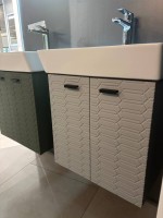 484050G Flow Тумба 50 з умивальником та ручками, сірий матовий (1 сорт) DEVIT фото 2