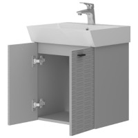 484050G Flow Тумба 50 з умивальником та ручками, сірий матовий (1 сорт) DEVIT фото 2