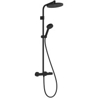 28078670 HG Activera S Душова система Showerpipe 240 1jet EcoSmart з Ecostat Fine Varia, чорний матовий (1 сорт) HANSGROHE