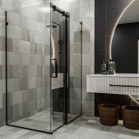 SE2340B ART 3.0 Кабіна душова, прямокутна, розсувна,1200*800 мм, без піддона, скло прозоре, чорна матова (1 сорт) DEVIT фото 1