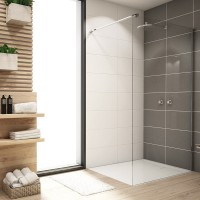 STR4PA61205007   WALK-IN EASY Душова фіксована перегородка 1200*2000, скло 6 мм,  прозоре, профіль хром (1 сорт) Ronal фото 1