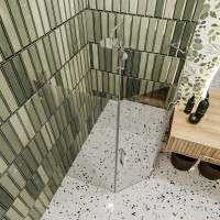 SE0140 ART 3.0 Душова кабіна, п'ятикутна, розпашна, 900*900, без піддона, скло прозоре, хром (1 сорт) DEVIT фото 3
