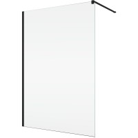 STR4PA61200607  WALK-IN EASY Душова фіксована перегородка 1200*2000, скло 6 мм,  прозоре, профіль  чорний мат (1 сорт) Ronal