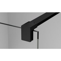 STR4PA61200607  WALK-IN EASY Душова фіксована перегородка 1200*2000, скло 6 мм,  прозоре, профіль  чорний мат (1 сорт) Ronal фото 3