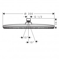 24520000 HG Raindance Alive S Верхній душ 300 1jet, хром (1 сорт) HANSGROHE фото 1