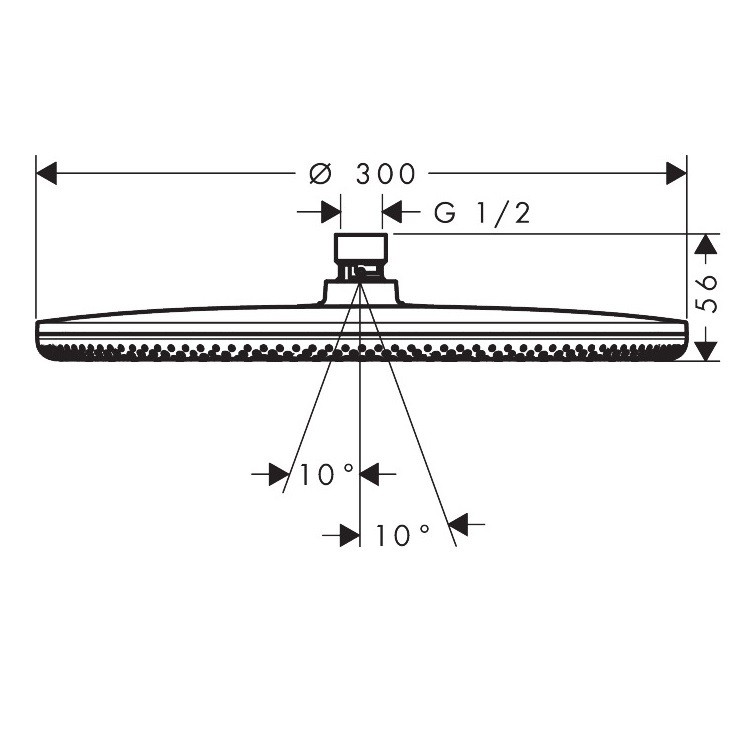 24520000 HG Raindance Alive S Верхній душ 300 1jet, хром (1 сорт) HANSGROHE фото 1