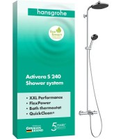 28871000 HG Activera S Душова система Showerpipe 240 1jet EcoSmart з термостатом на ванну Ecostat Fine, хром (1 сорт) HANSGROHE фото 1
