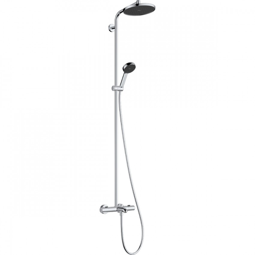 28871000 HG Activera S Душова система Showerpipe 240 1jet EcoSmart з термостатом на ванну Ecostat Fine, хром (1 сорт) HANSGROHE