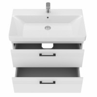 454080W Urbanis Тумба 80 см з раковиною та чорними ручками, біла (1 сорт) DEVIT фото 3