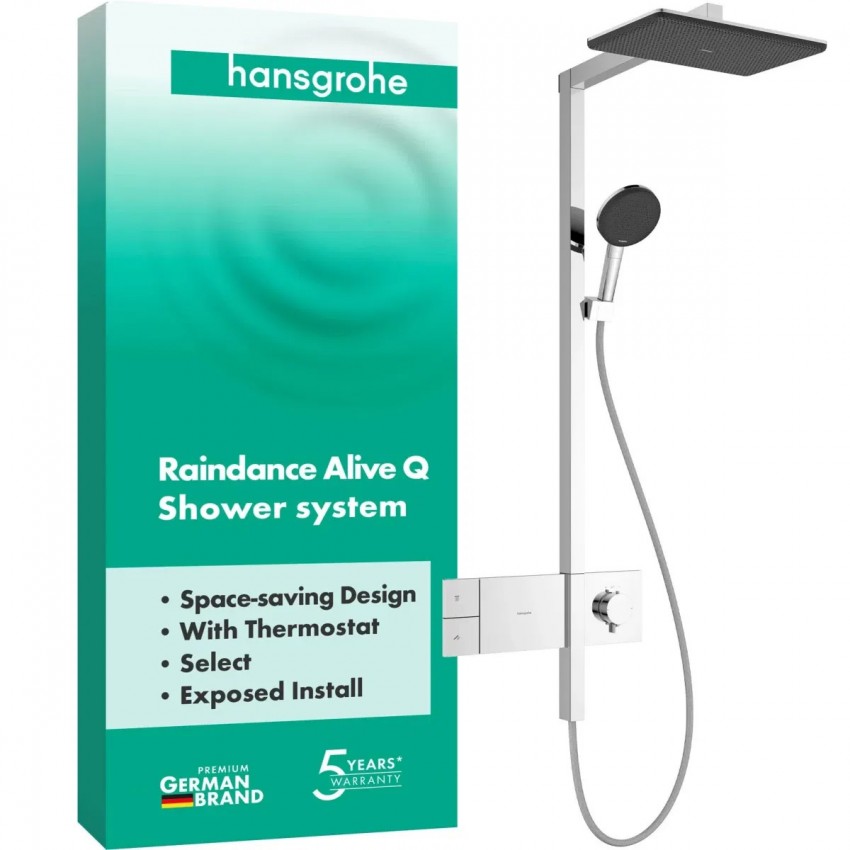 24580000 HG Raindance Alive Q Душова система 210/340 1jet з ShowerSelect Comfort, хром (1 сорт) HANSGROHE фото 1