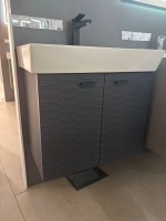 484050A Flow Тумба 50 з умивальником та ручками, антрацит матовий (1 сорт) DEVIT фото 1
