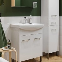 K119-078 Умивальник меблевий CERSANIA 50 з отвором для змішувача, з переливом, білий глянець (коробка) (1 сорт) MITO
