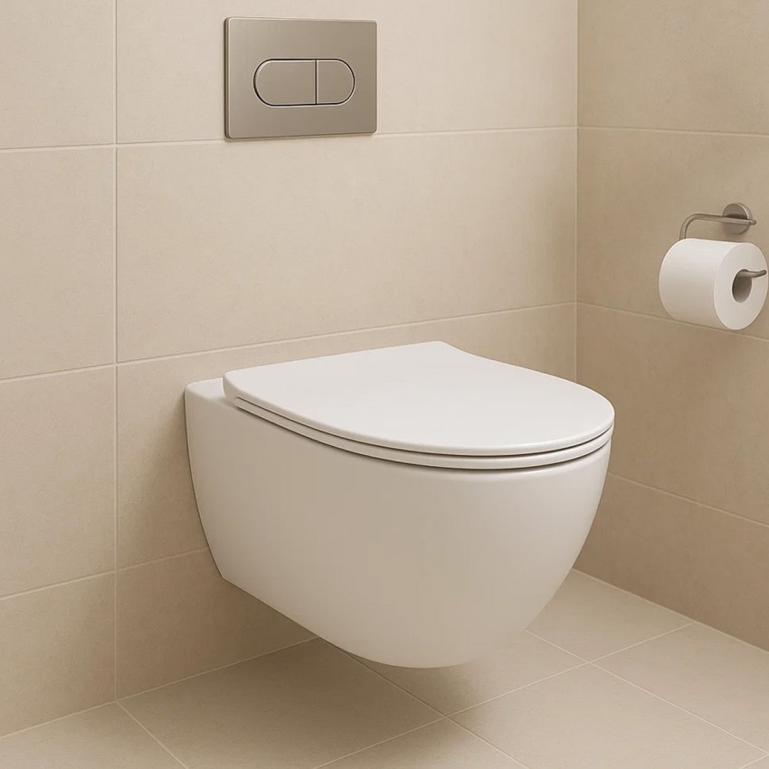 4010511 DO IT Підвісний безобідковий унітаз з кришкою soft-close, Vortex Flush, білий глянець (1 сорт) DEVIT