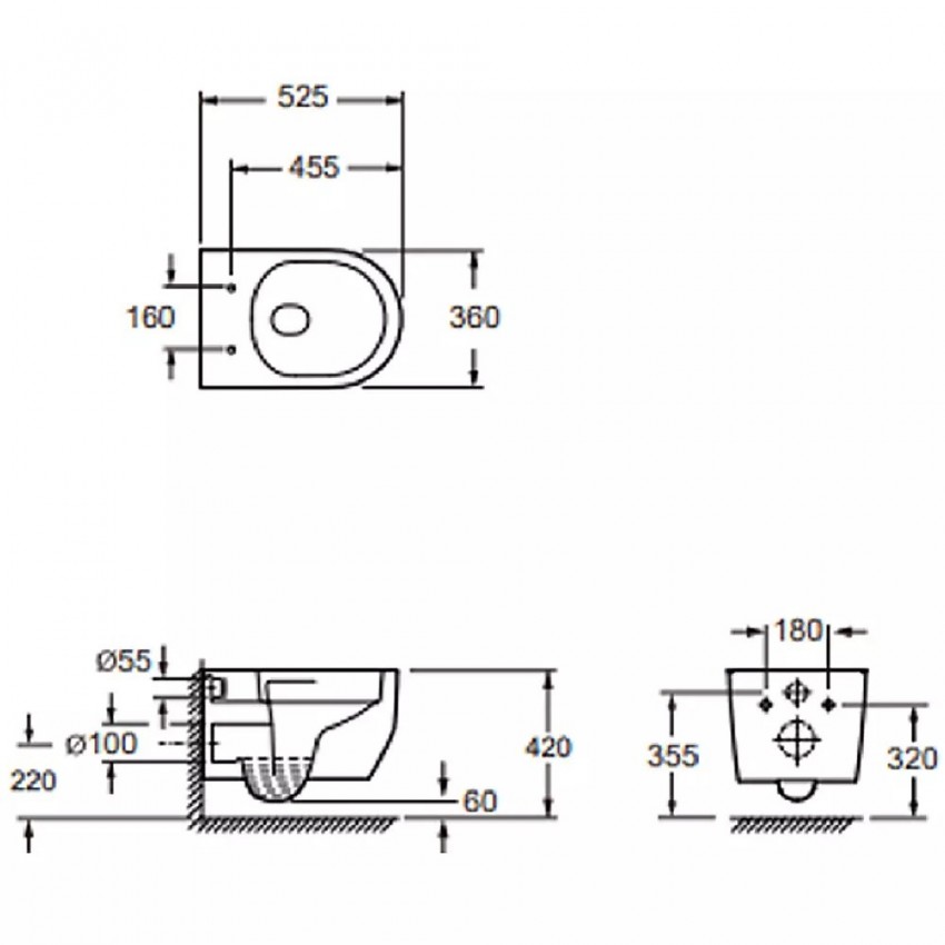 4010511 DO IT Підвісний безобідковий унітаз з кришкою soft-close, Vortex Flush, білий глянець (1 сорт) DEVIT фото 4