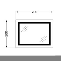 Дзеркало настінне Mideya (MI2) 700х500 мм, прямокутне, з LED-підсвіткою Touch, антизапотіванням, димером Qtap QTAP фото 3