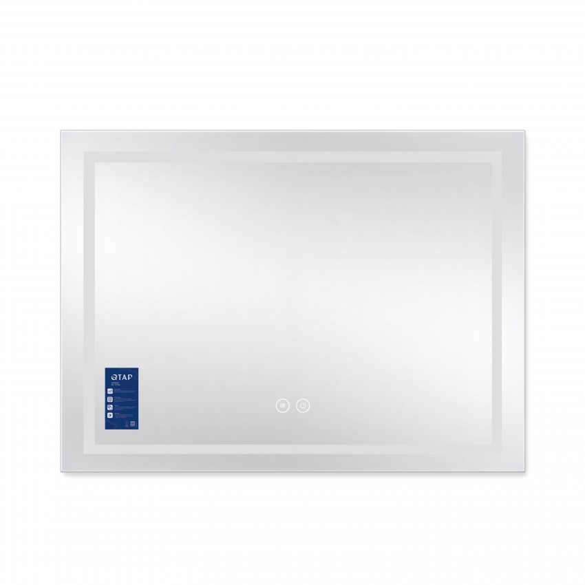 Дзеркало настінне Mideya (MI1) 800х600 мм, прямокутне з LED-підсвіткою Touch, антизапотіванням, димером, рег. яскравості Qtap QTAP фото 2